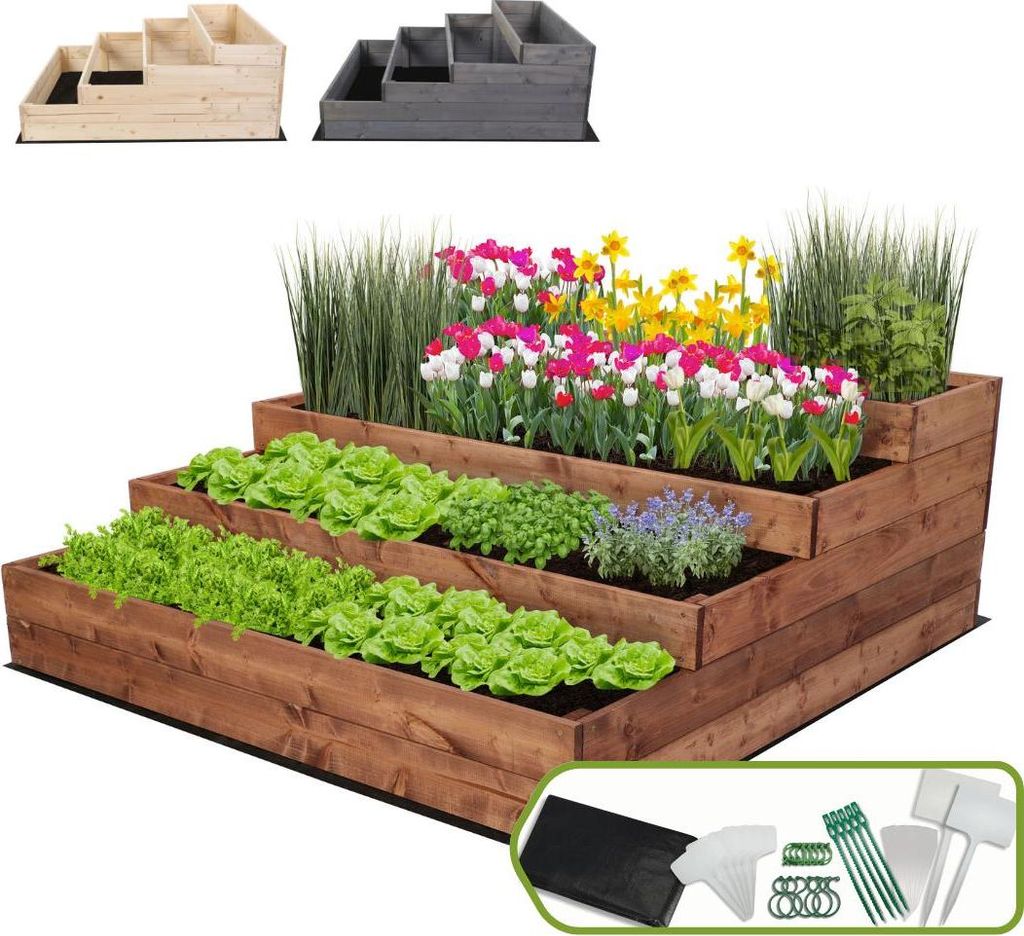 MODO24 Hochbeet Holz, Pflanzkasten, Massivholz, Kiefer, Produktbild 