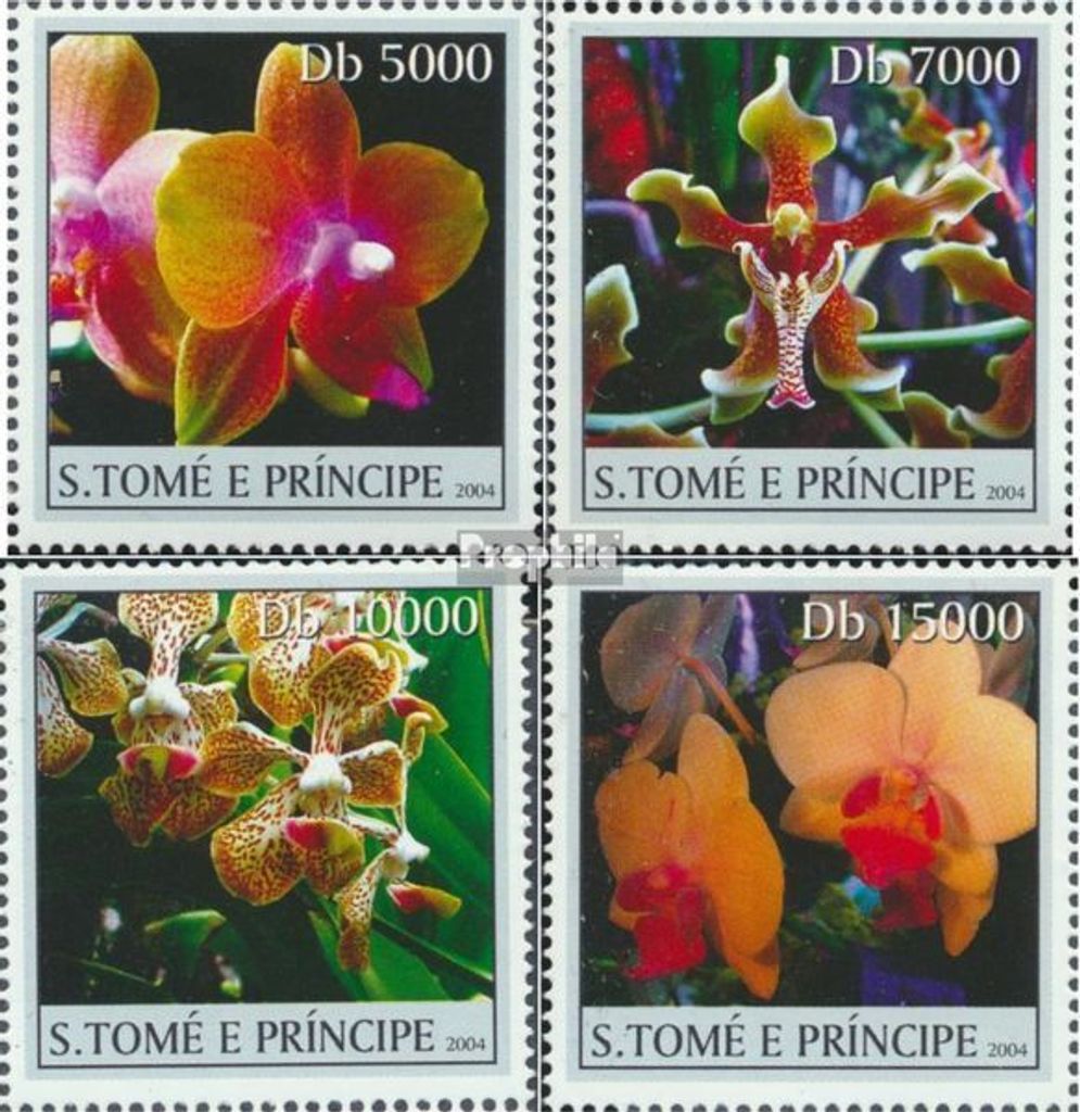Briefmarken Sao Tome e Principe 2004 Mi 2579-2582 (kompl.Ausg.) postfrisch Orchideen