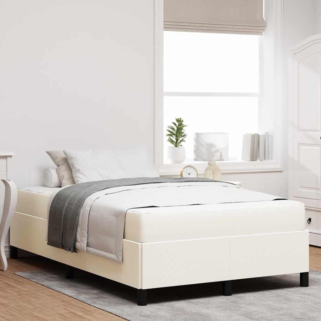Maison Exclusive - Bettrahmen mit Matratze Creme 120 x 190 cm Stoff