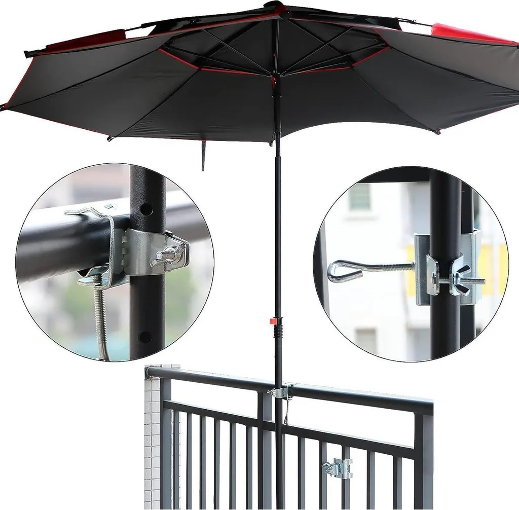 Support de Parasol Pince Table et Balcon - Acier Fixation Facile