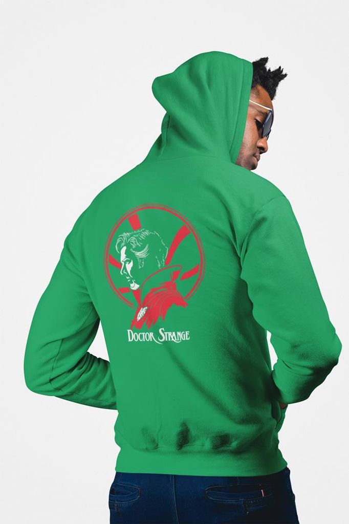 D&B Uni Hoodie ZIPMO00029 Doctor Strange Grün-Größe M