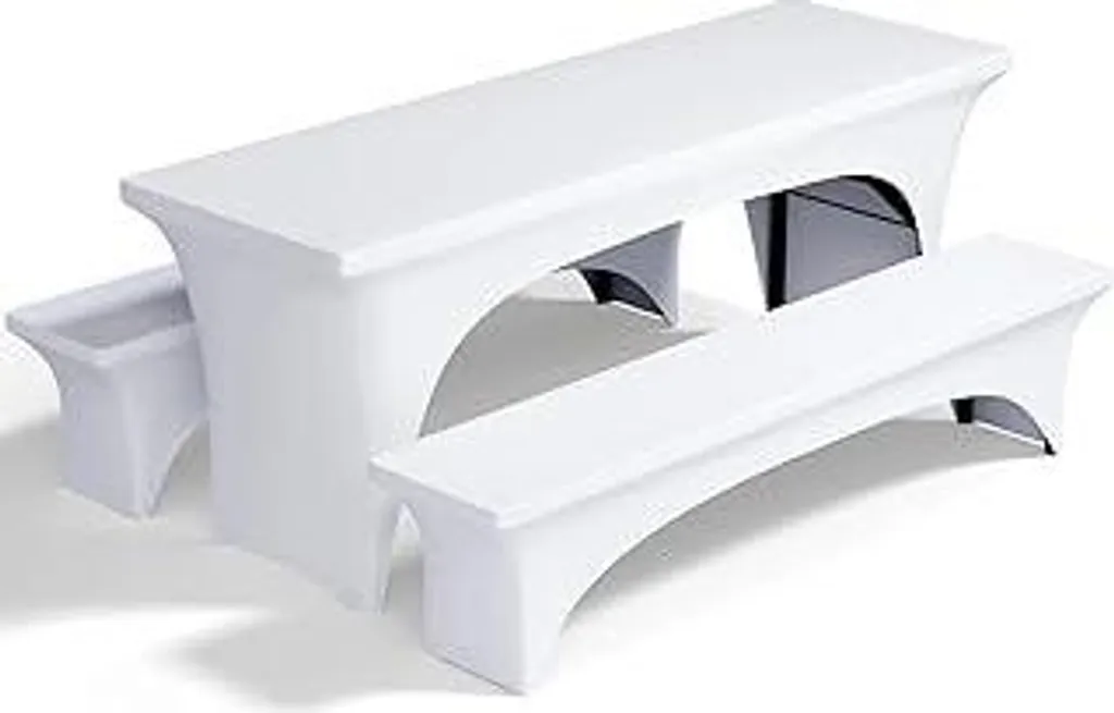 NEWFUN Set 2 Coperture Birreria 220x50x70 Spandex Bianco per Eventi