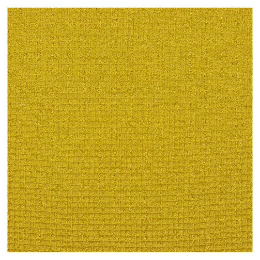Waffelpique Waffelstoff 100% Baumwolle - uni in vielen Farben (Senfgelb)