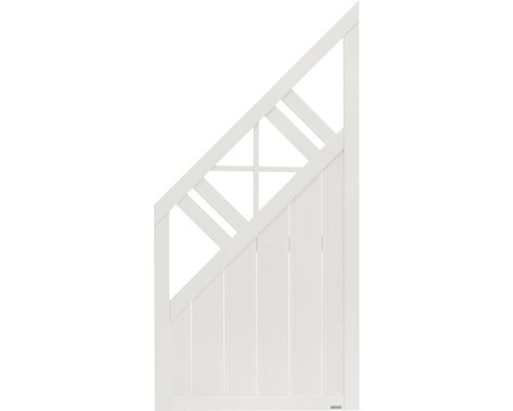 Zaun Abschlusselement Konsta Provence links 90 x 180/90 cm cremeweiß