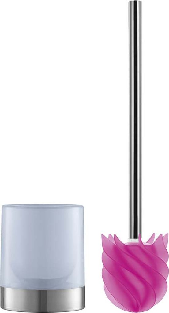 WC-Bürstengarnitur Loomaid edelstahl/pink mit Silikonkopf Produktbild 