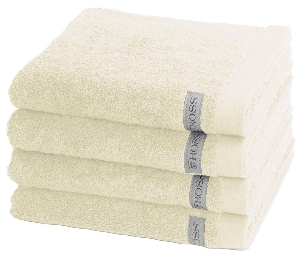 Ross Sinfonie 4 X Handtuch im Set Walkfrottee aus reiner Baumwolle 500 g/m², Hohe Saugkraft und flauschig weicher Griff, Gewebte Bordüre für ele...