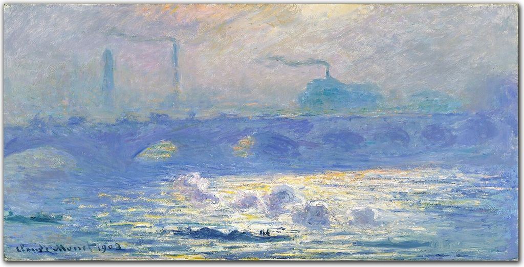 Coloray Bild aus Leinwand 120x60 Leinwand Dekoration - Monet Waterloo Bridge