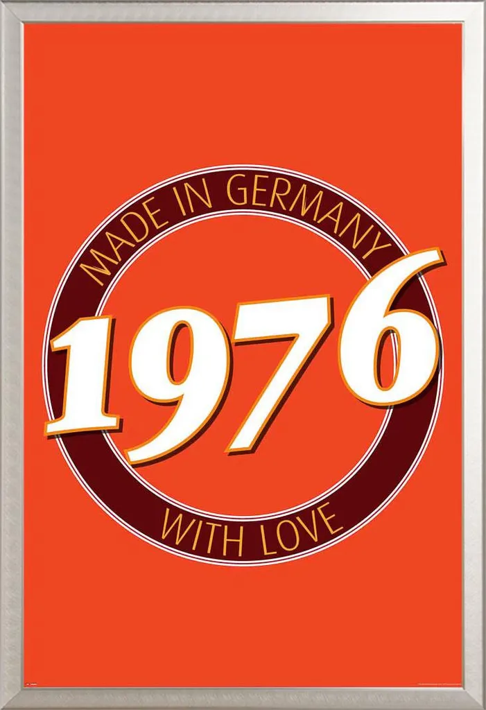 Déco Murale 1976 Allemagne : Poster Prêt à Poser Cadre Shinsuke Argent