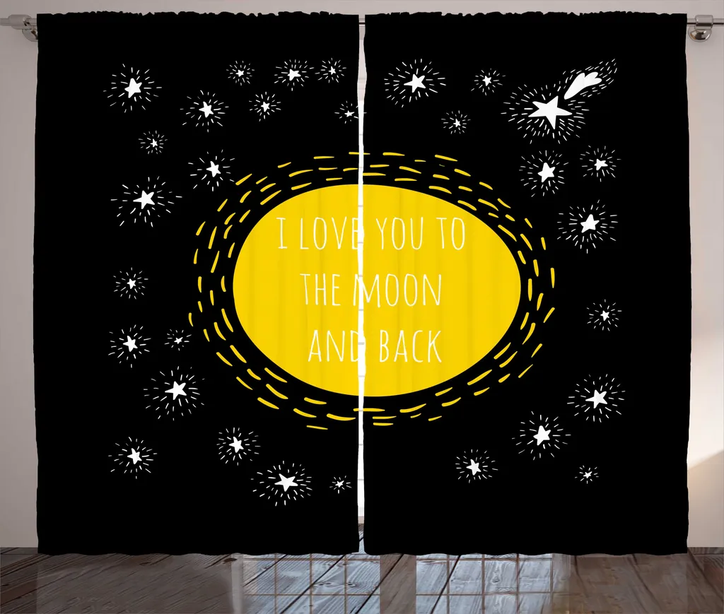 Rideau Occultant Partiel Décoratif pour Grand Fenêtre 280x225cm Jaune Gris
