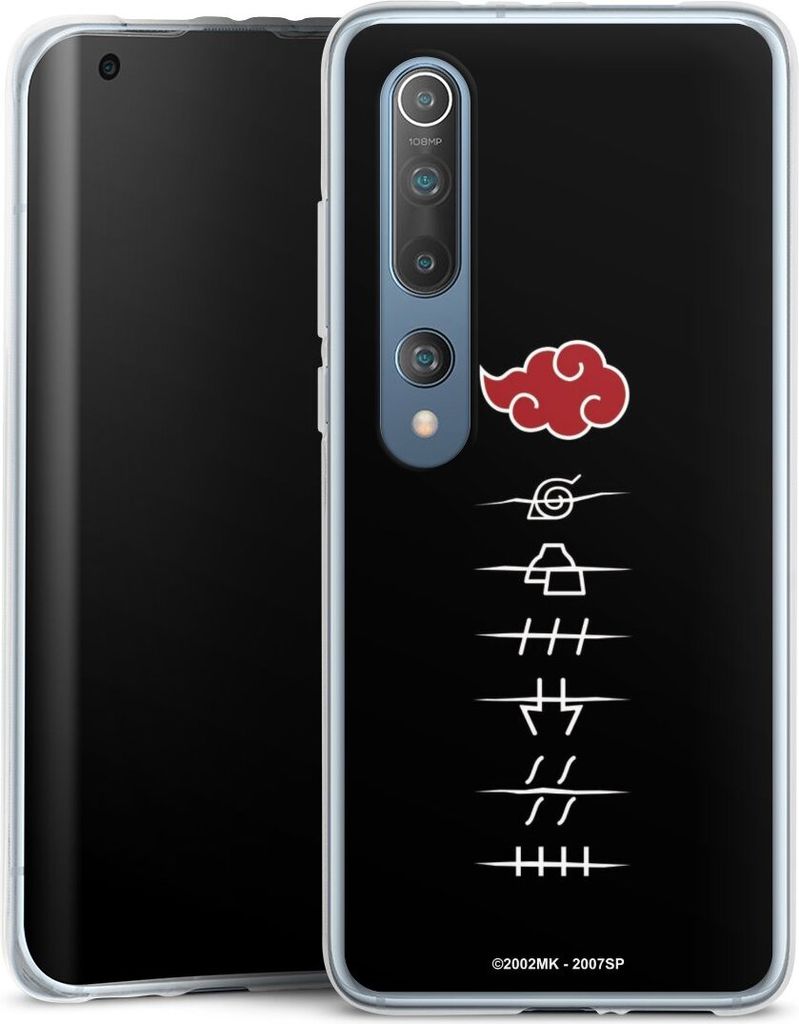 DeinDesign Handyhülle für Xiaomi Mi 10 Silikon Hülle Case Smartphone Schutzhülle Naruto Shippuden Offizielles Lizenzprodukt Akatsuki