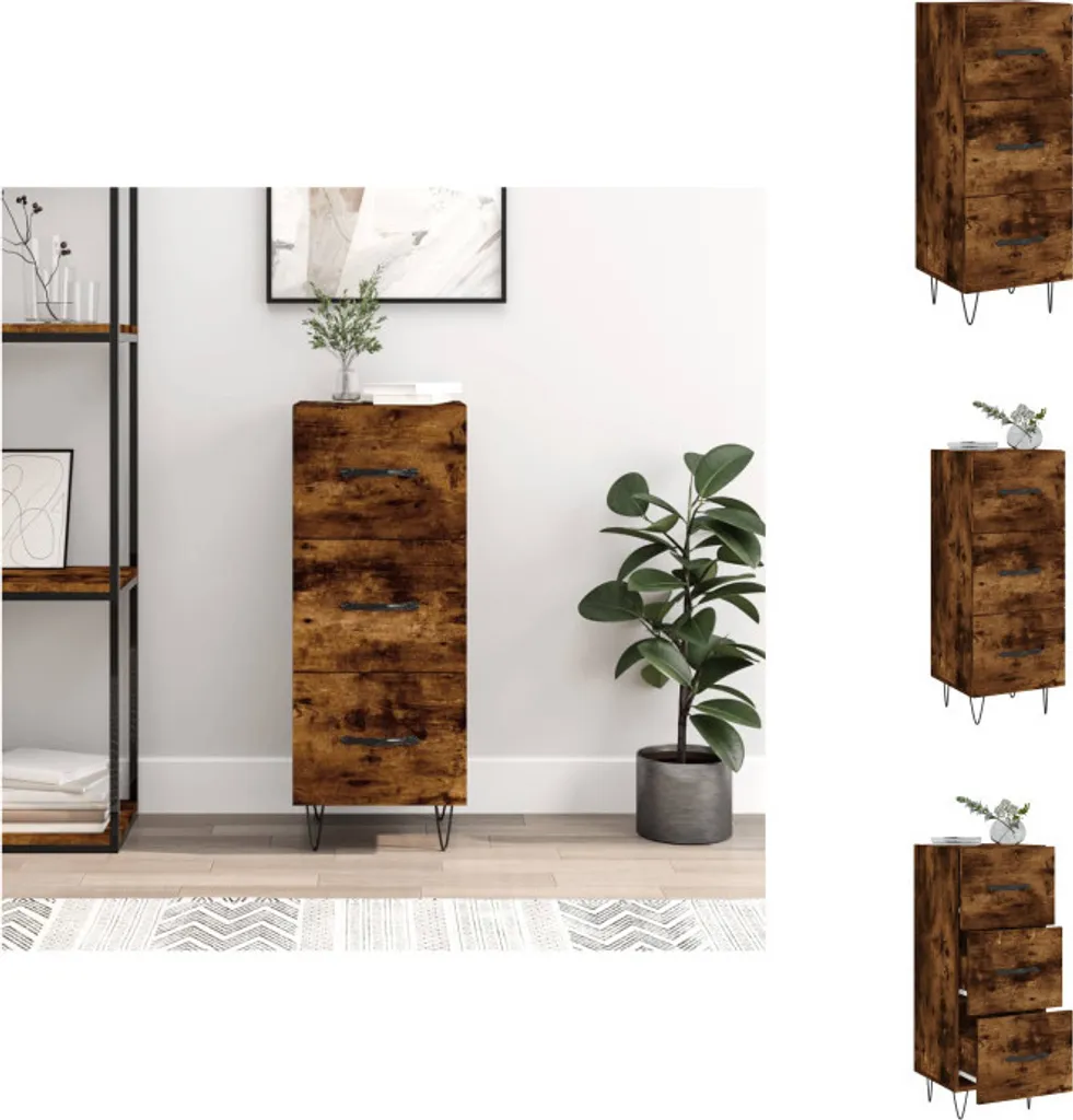 vidaXL Credenza rovere affumicato 34,5x34x90 cm materiale legno - Credenze