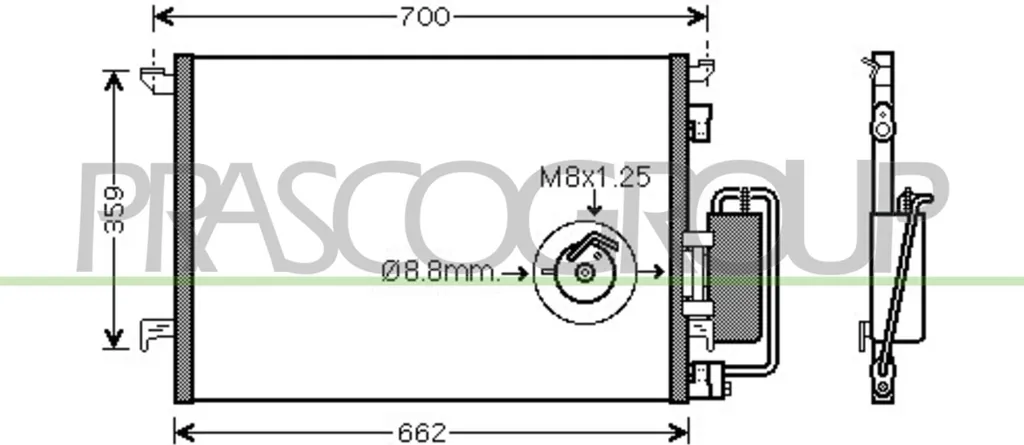 Réparer clim Fiat Croma : Condenseur PRASCO FT520C001 OE 13101839