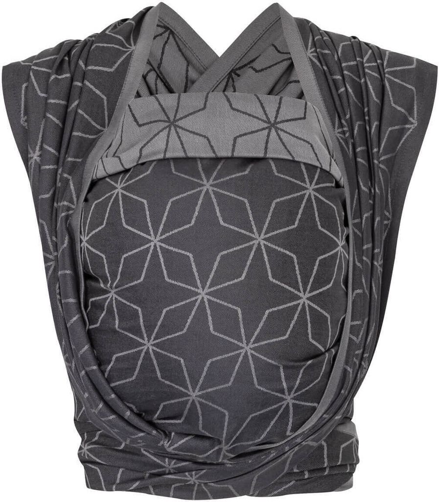 HOPPEDIZ Babytragetuch Gewebtes Tragetuch kbA ab Geburt bis ins Kleinkind-Alter, 100 % Baumwolle Malmö stone 5,40 m x 0,70 m