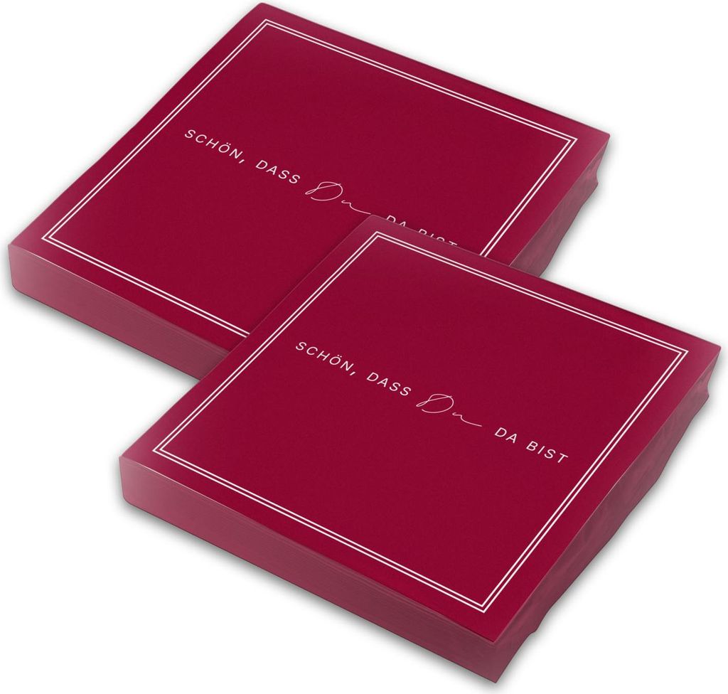 ITENGA 40x Servietten Schön dass du da bist V3 bordeaux rot Produktbild 