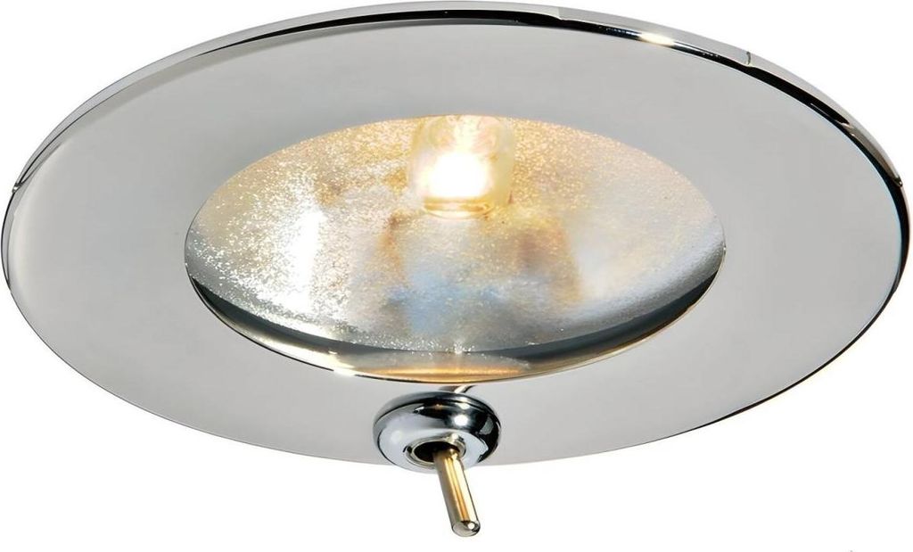 12V Halogen Einbaustrahler, 10W Edelstahl Deckenleuchte hochglanzpoliert, mit oder ohne Schalter, für Wohnmobile & Boote Größe: Mit Schalter IP40