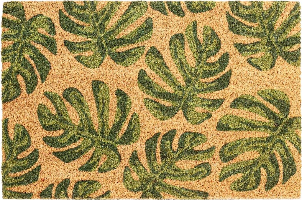 Nicola Spring Kokosfaser-Fußmatte – 60 x 40 cm – Monstera