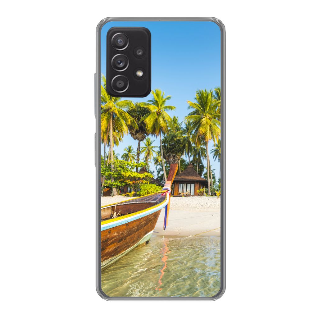 MuchoWow Handyhülle Schutzhülle Hülle für Samsung Galaxy A53 5G Strand - Kajak - Sommer Silikon Softcase Handy Hülle - Schutzabdeckung