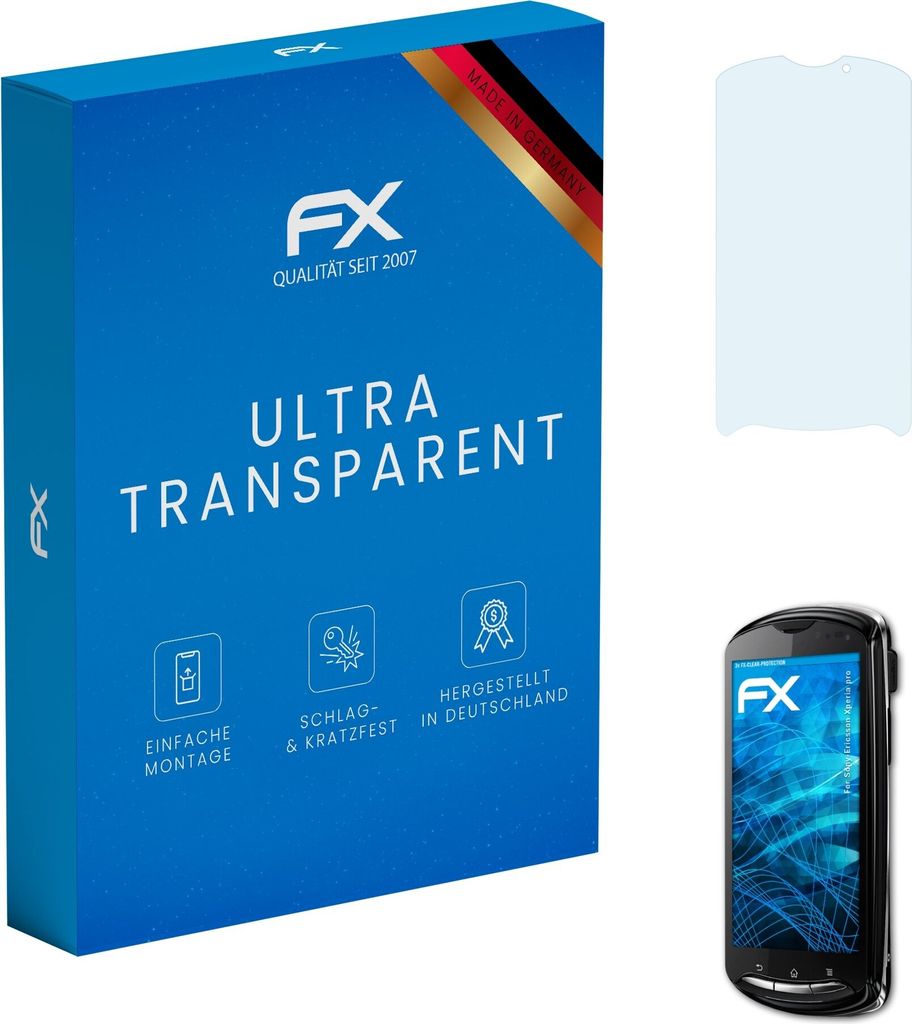 atFoliX FX-Clear 3x Schutzfolie kompatibel mit Sony-Ericsson Xperia pro Displayschutzfolie