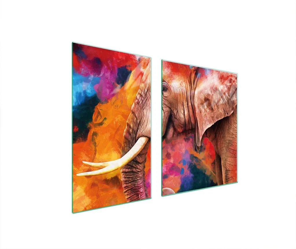 Tagliere Vetro 100x52 Protezione Fornelli Elefante Colorato