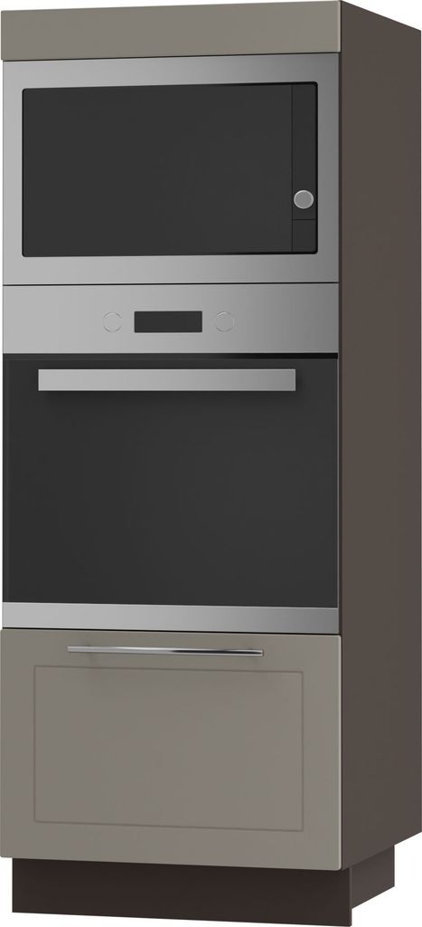 Backofenschrank KVANTUM Teilauszug 60cm Korpus- & Frontfarbe wählbar (Q-D5AM/60/154),beige matt,lava
