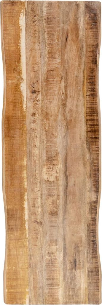 Holzplatte 200x40 cm Tonia, Bretter aus Mangoholz massiv + raue Oberfläche, Baumkanten-Platte für Heimwerker, geeignet für Arbeitsplatten, Tisch...