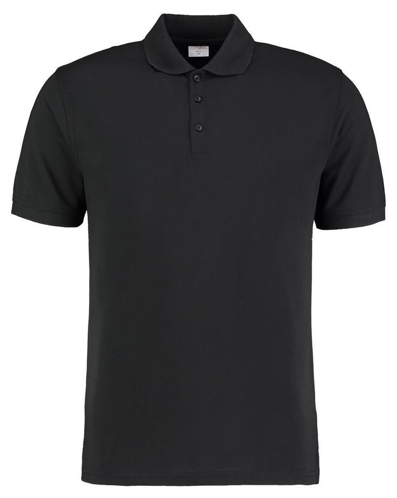 Kustom Kit Slim Fit Herren Polo-Shirt, Kurzarm FK445 (XL) (Schwarz)