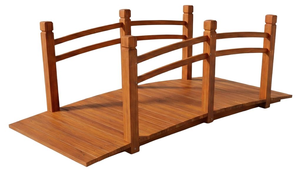 relaxdays Garten Brücke Tannenholz 200 kg