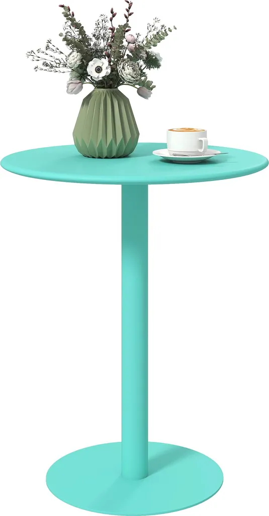 Petite Table de Cuisine Ronde Ø60 cm Coloris Vert pour 2 Personnes