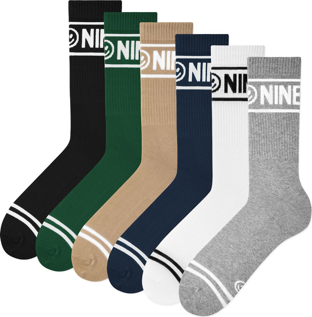 6x NINETIES Damen und Herren Socken Sportsocken Tennissocken 36-40, Besatzung mono