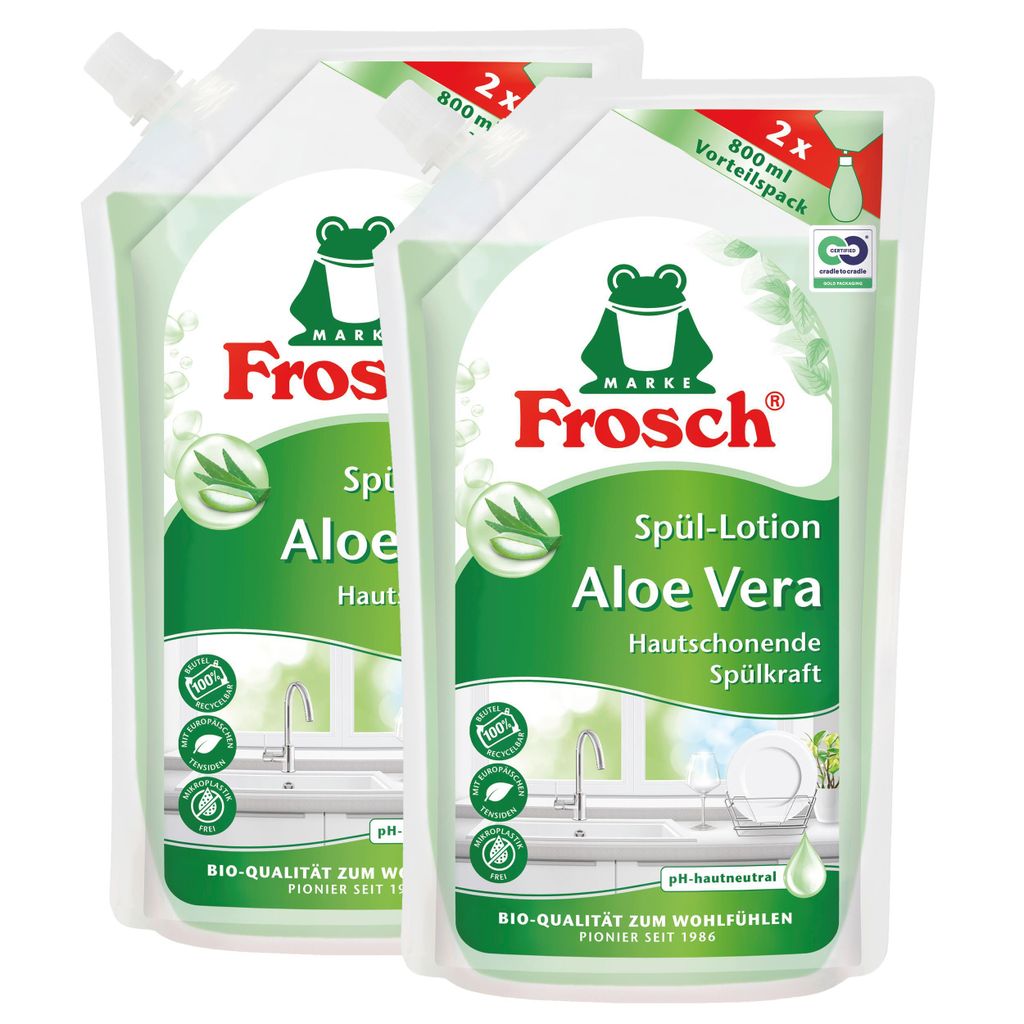 Frosch Spül-Lotion Aloe Vera 800ml Nachfüller - Spülmittel (2er Pack)