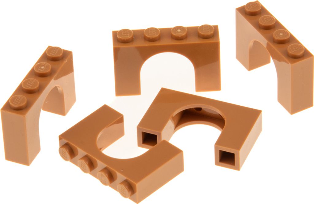 5x Lego Bogenstein 1x4x2 medium nougat hell braun Tor Bogen Burg 6174192 6182