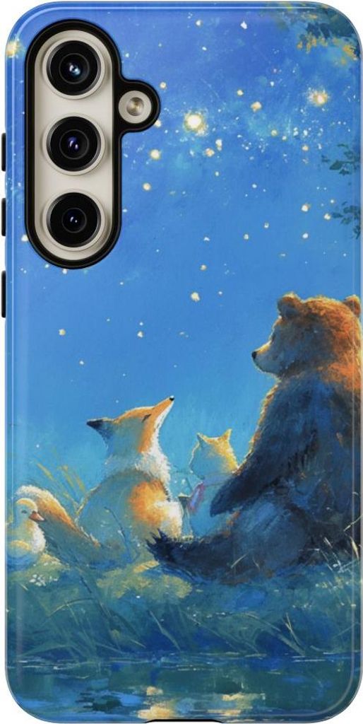 Bär, Fuchs und Ente unter Sternenhimmel – Hülle Kompatibel mit Samsung Galaxy S24 Plus