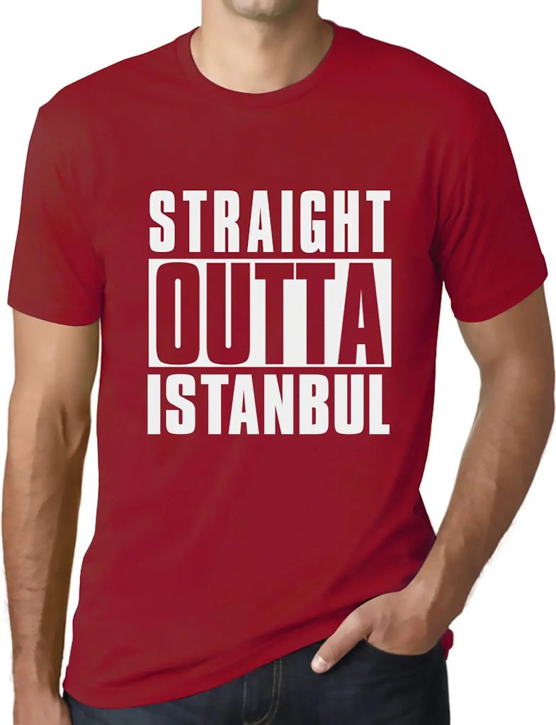 Herren Grafik T-Shirt Straight Outta Istanbul Öko-Verantwortlich Vintage Jahrgang Kurzarm Lustige Druck Geburtstag Geschenk Mann