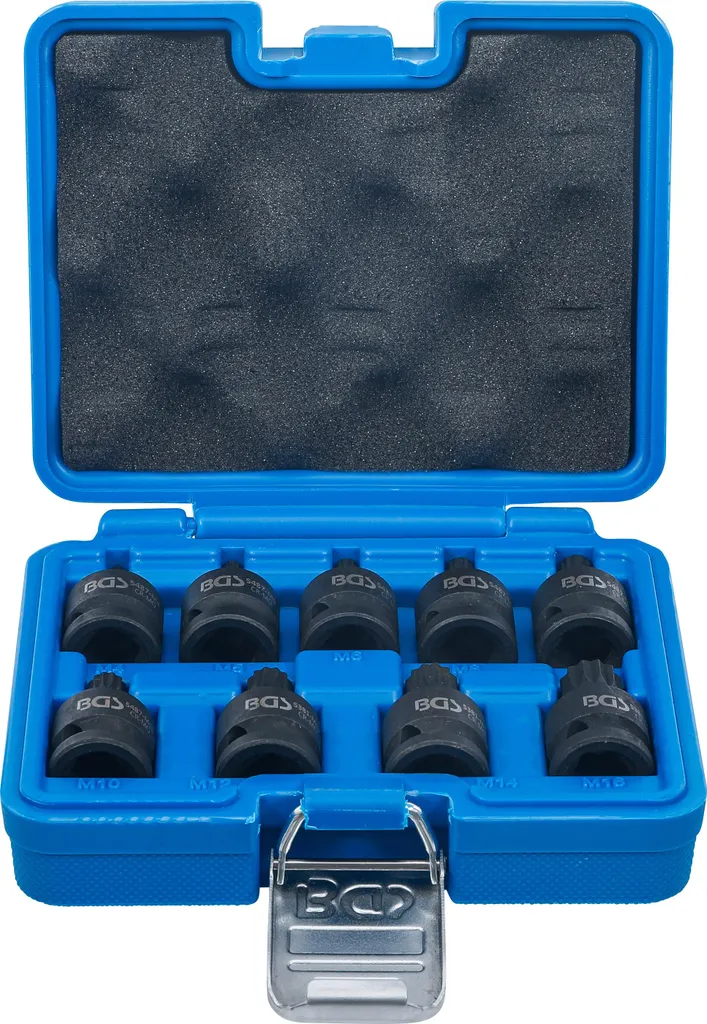 Jeu de douilles XZN pour mécanique automobile M4 à M16 carré 1/2 pouce