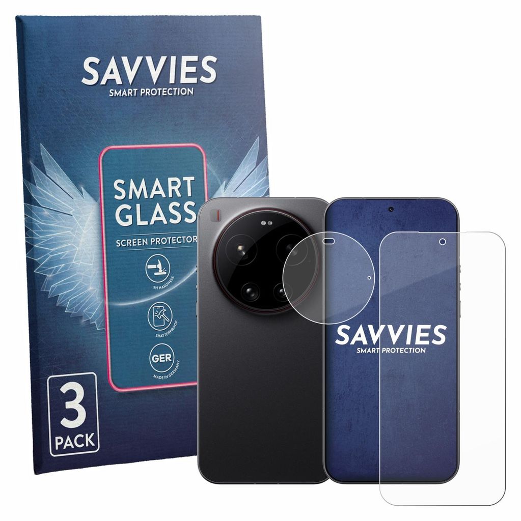 3x Savvies Schutzglas Folie für Xiaomi 17 Ultra (Display+Kamera) 9H Panzer Schutzfolie Glas Displayschutz klar transparent