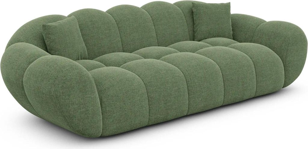 Strukturstoff 3-Sitzer Couch Liva Grün