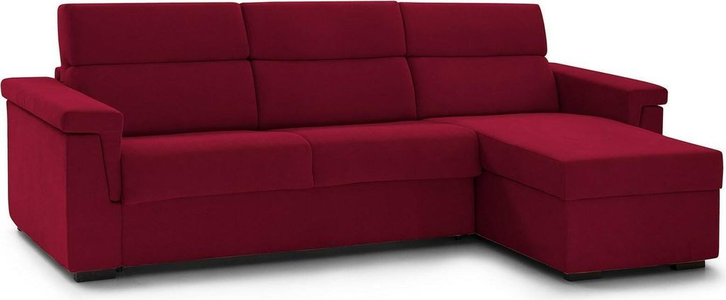 Ganzaria - Schlafsofa mit Eckteil, 285x160 cm Rot, Abziehbar Italy