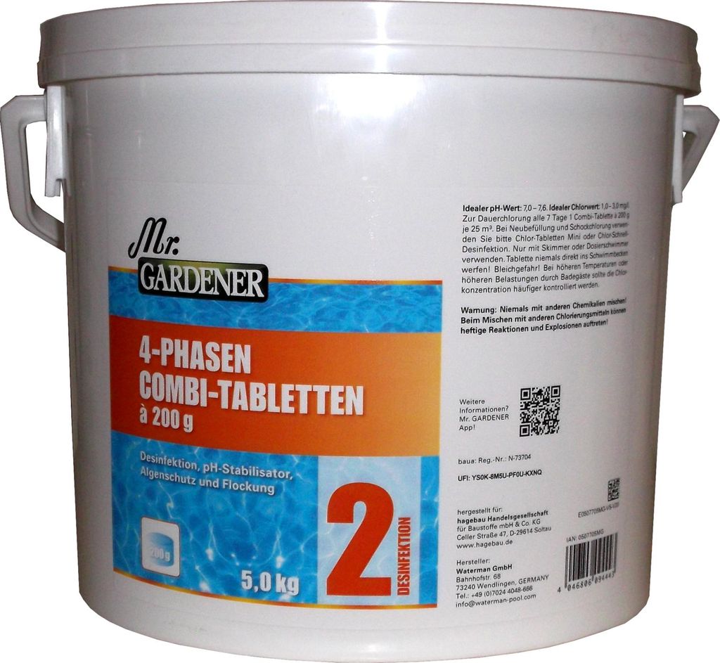 5kg Mr.Gardener 4 Phasen Combi Tabletten im Eimer Produktbild 