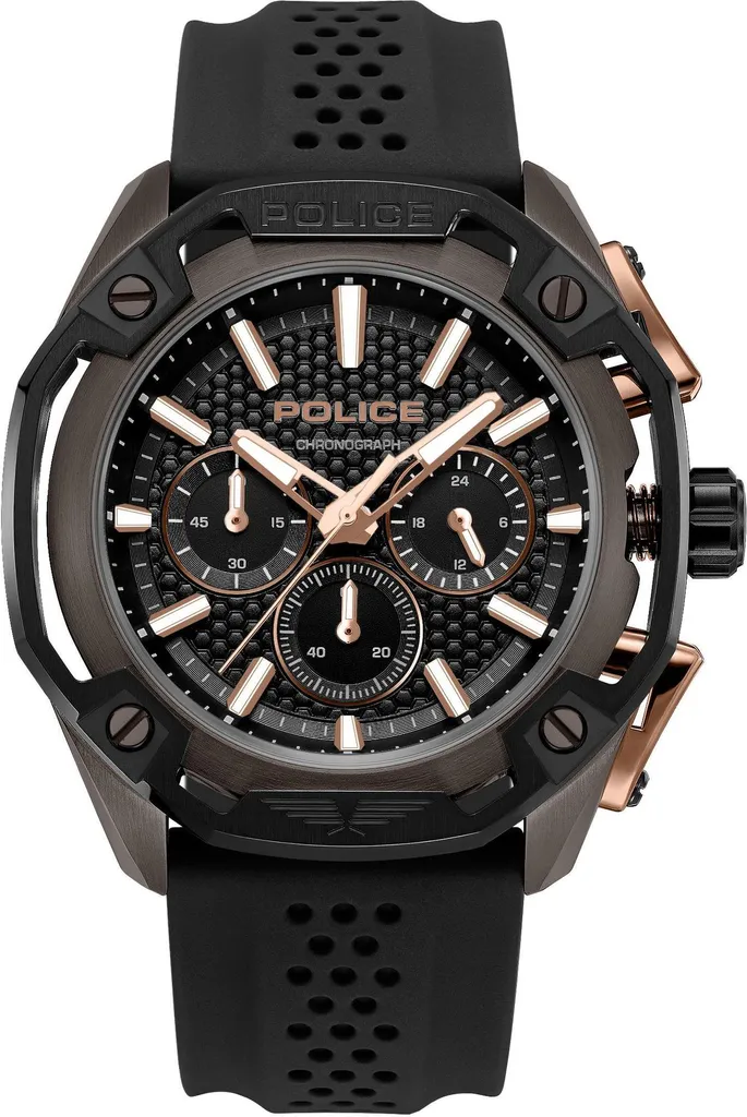Montre Chronographe Police Centurian PEWGQ0093201 Homme Acier Gris Noir
