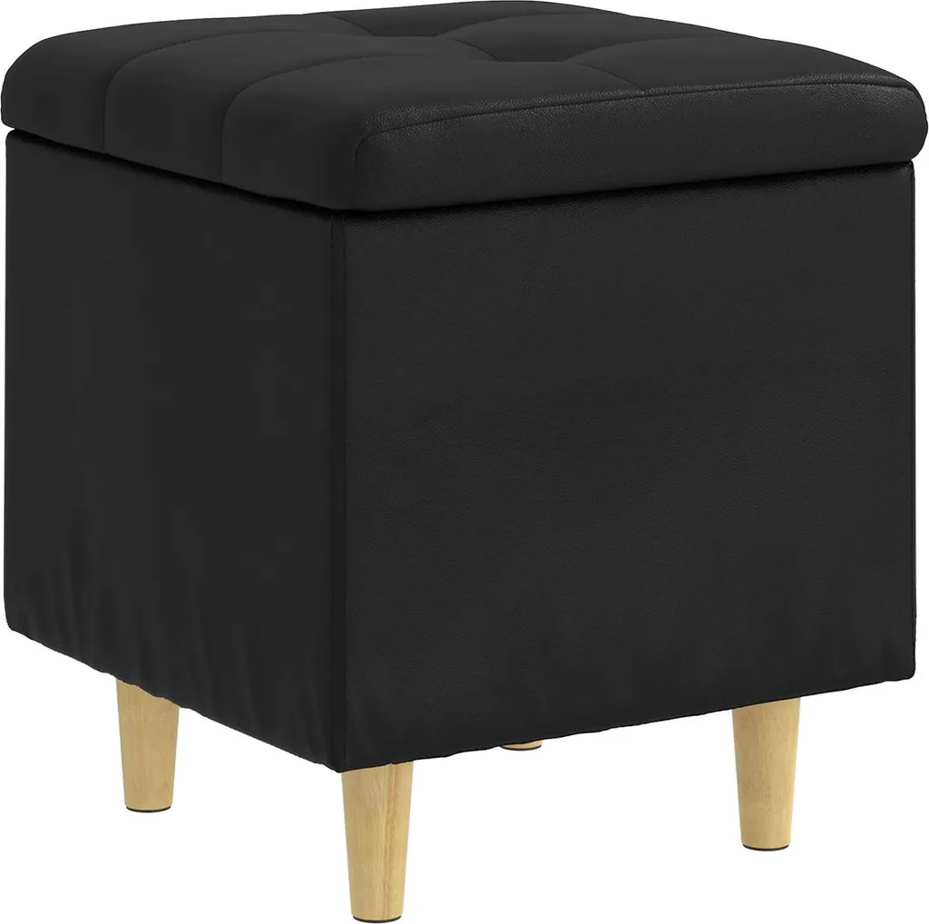Pouf Cubo Nero Contenitore 40x45 | Arredo Design Ecopelle