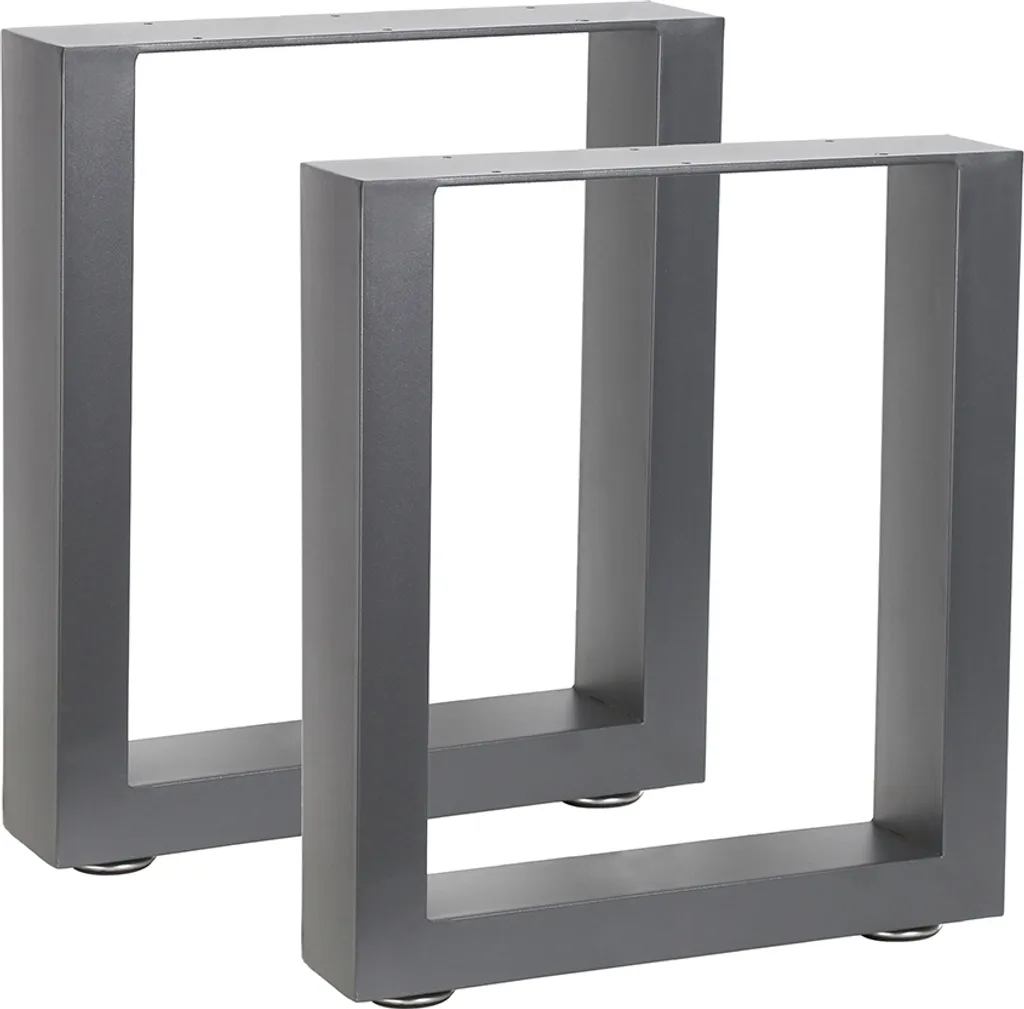 Mucola set di 2 pattini per tavolo in acciaio base tavolo gambe tavolo pattino telaio design industriale - grigio 40x43 cm