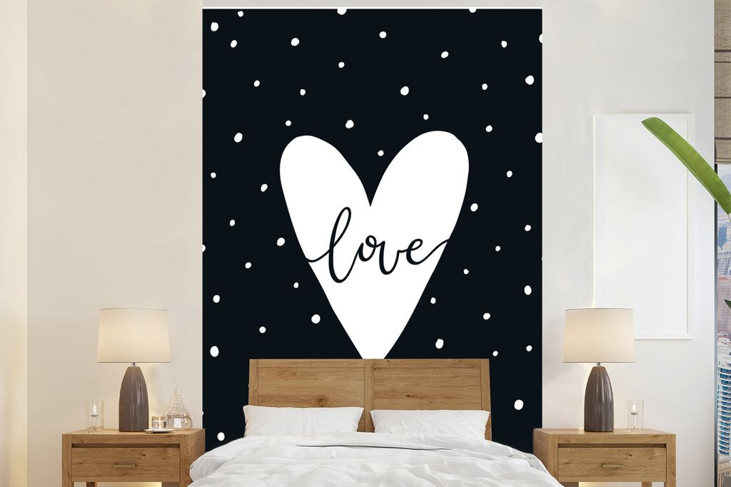 MuchoWow Fototapete für Wohnzimmer oder Schlafzimmer Wandtapete Vinyl Motivtapete Zitat - Liebe - Kind - Jungen - Mädchen - Baby - 145x220 cm -...