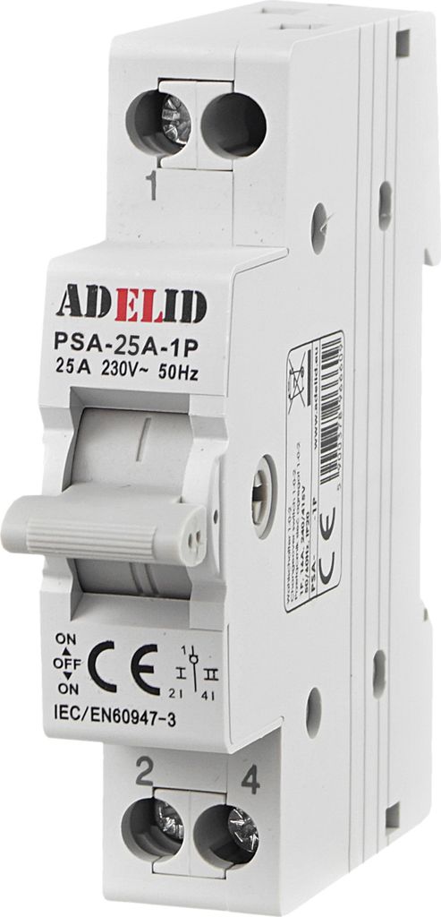 Wahlschalter-Umschalter 1-0-2 25A Reiheneinbau 1-polig Produktbild 