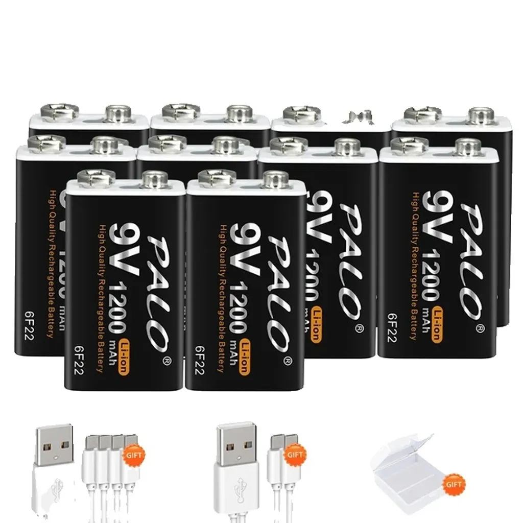 Batterie 9V pour Détecteur de Fumée et Micro - Pack 10 Rechargeables 9V