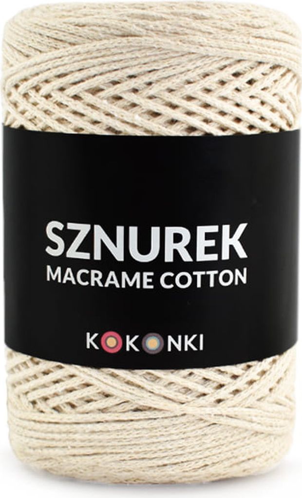 Makramee Garn 2mm, 200m Baumwolle, Warmes Beige, Ideal für Handarbeiten