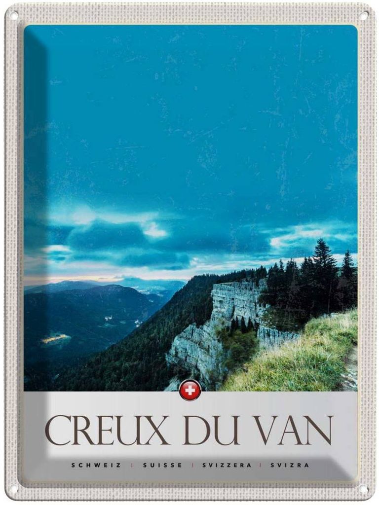 vianmo Blechschild 40x30 cm Creux du Urlaub Van Aussicht Gebirge Bildmotiv Reisemotiv Abenteuer Reisen Europa