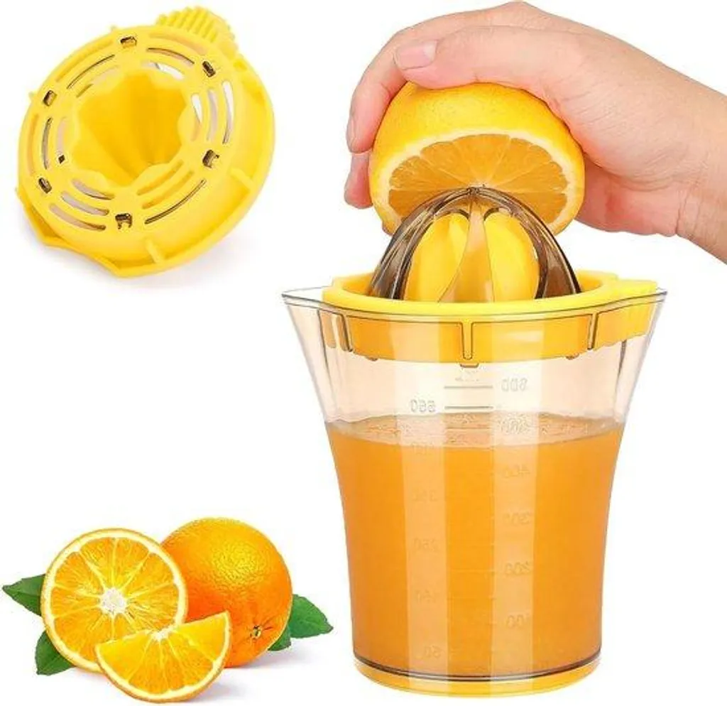 Presse-citron manuel avec gobelet doseur 600 ml et socle antidérapant