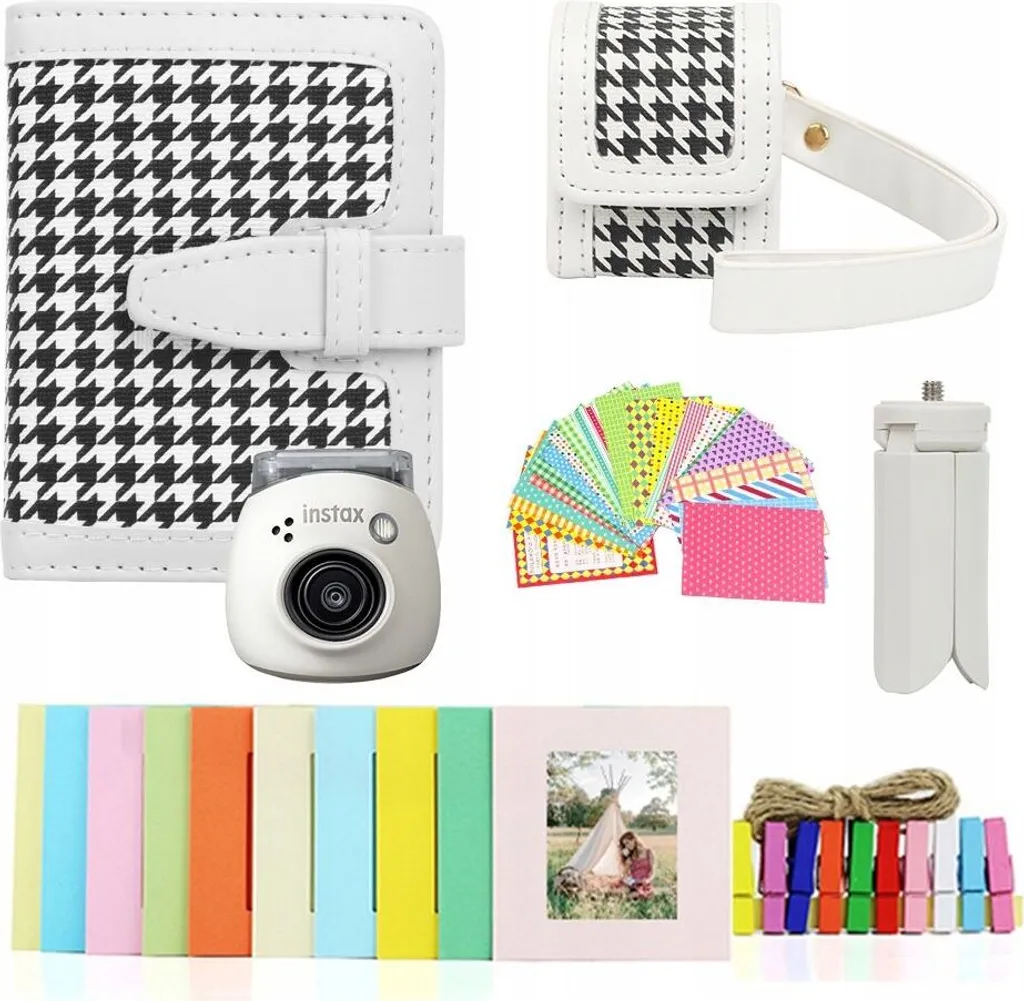 Pack d'Accessoires Complet pour Instax Pal : Album Etui et Trépied Blanc