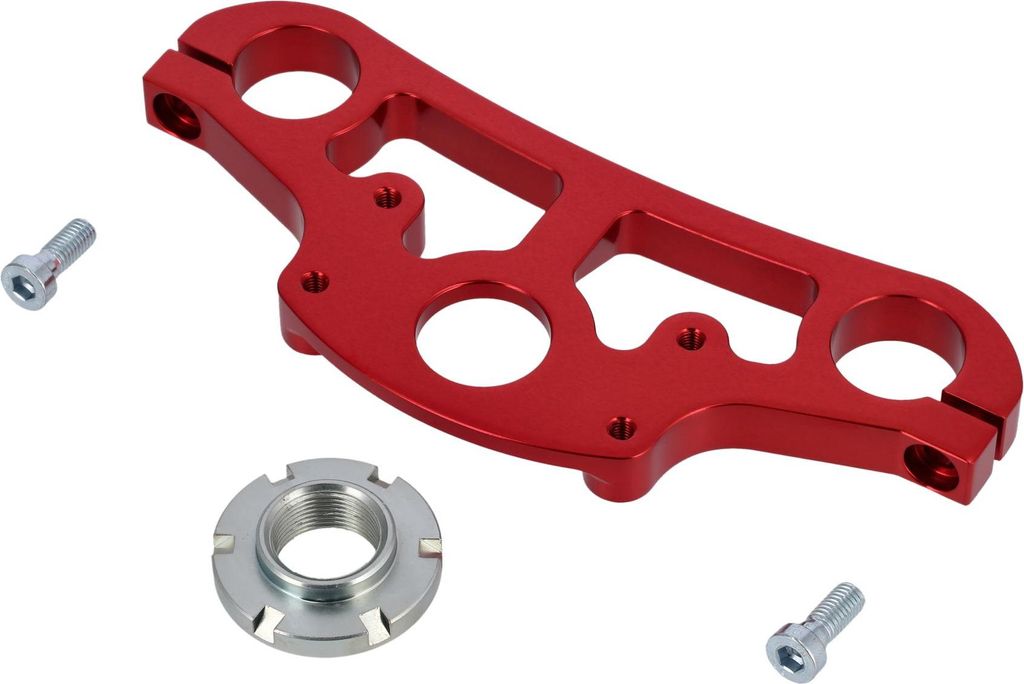 CNC-Gabelführung oben, für Holm 29,70mm, Rot eloxiert - für Simson S50, S51, S73