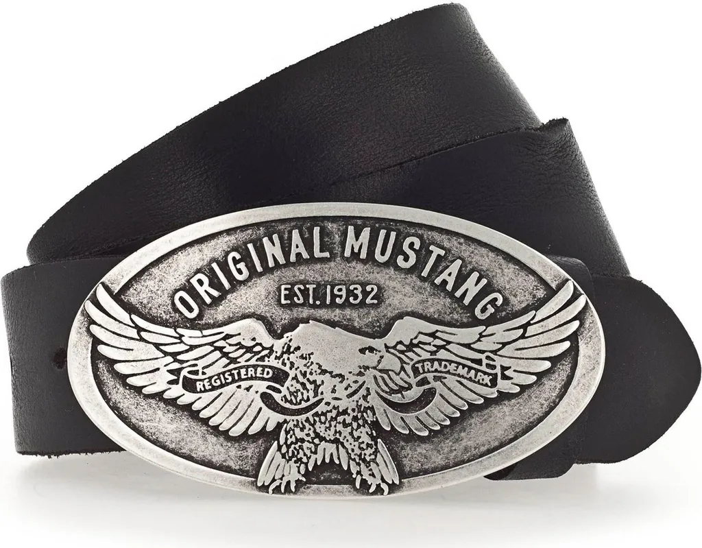 MUSTANG Pelle cintura Classic Leather Belt W95 Black nero
